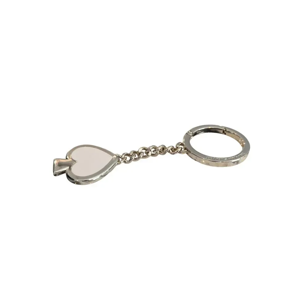Kate Spade Spade shape Keyfob bag charm white/ black Gold tone